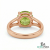 Elegant Round Peridot Ring for Women - Statement Ring for her