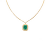 10.10 carat Glamorous Natural Emerald Halo Pendant Necklace Sparkling Diamond Setting