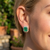 Natural Emerald Cut 4.10 Carats Women Stud Earrings