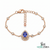 Natural Pear Tanzanite Bracelet with Diamond Halo Fine - Jewelry Gift for Her