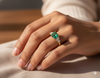 Octagon Natural Emerald And Diamond Engagement Ring Anniversary Gift Ring