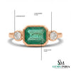Vintage Style Emerald &amp; Diamond Ring – Timeless Gold Ring