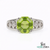 Hexagon Cut Peridot Ring with Diamond Accents