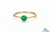 Round Emerald Solitaire Ring – Minimalist Natural Green Emerald Promise Ring