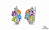 Colorful Cluster Gemstone Huggie Earrings in 14k Gold – Statement Hoops