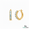 Natural Aquamarine Hoop Earrings - Elegant Blue Gemstone Jewelry