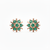Natural Emerald Floral Starburst Stud Earrings in 14K Gold Earrings in 14k Solid Gold