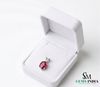 Oval Red Ruby Solitaire Pendant Minimalist Ruby Birthstone for Women