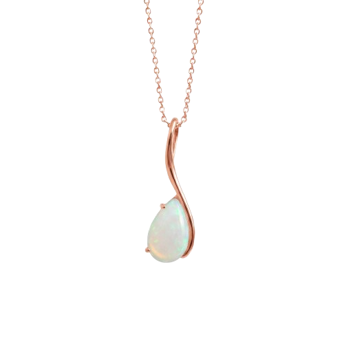 Elegant Pear Opal Swirl Pendant – Fine Silver Jewelry