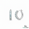 Natural Aquamarine Hoop Earrings - Elegant Blue Gemstone Jewelry