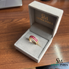 Emerald Cut Ruby Diamond Band Ring in 14k Gold - Statement Anniversary Ring