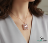 Elegant Emerald Cut Morganite Pendant with Diamond Halo For Women