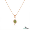Oval Peridot Pendant With Diamond Accent – Luxury Fine Jewelry