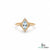 Marquise Aquamarine & Diamond Halo Ring - Promise Ring For Her