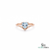 Heart Cut Aquamarine Diamond Accent Ring - Statement Jewelry For Her
