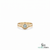 Round Aquamarine Gold Ring With Sculpted Double Band - Elegant Fine Jewelry Gift For Her