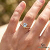Heart Cut Aquamarine Diamond Accent Ring - Statement Jewelry For Her