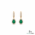 2.40 Carat Pear Shaped Natural Emerald Halo Earrings Fine Gold Drop Earrings for Women in 18k Gold