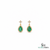 2.30 Carat Pear-Shaped Natural Emerald and Diamond Halo Drop Earrings in 18k Gold