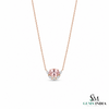 Oval Morganite Pendant with Diamond Accents – Jewelry Gift for Her