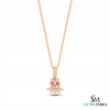 Natural Morganite Pendant with Diamond Accents - Pink Gemstone