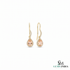 Pear Cut Morganite Drop Earrings with Diamond Halo - Gemstone Jewelry for Women