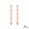 Morganite and Diamond Dangle Earrings –Elegant Bridal Jewelry