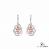 Pear Cut Morganite Drop Earrings with Diamond Accents - Gift For Her