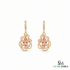 Pear Cut Morganite Drop Earrings with Diamond Accents - Gift For Her