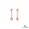 Pear Shaped Pink Gemstone Dangle Earrings - Elegant Fine Jewelry