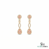 Pear Shaped Pink Gemstone Dangle Earrings - Elegant Fine Jewelry