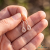 Pear Cut Morganite Drop Earrings with Diamond Halo - Gemstone Jewelry for Women