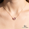 Oval Morganite Pendant with Diamond Accents – Jewelry Gift for Her
