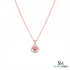 Round Morganite And Diamond Pendant - Fine Jewelry Gift For Her