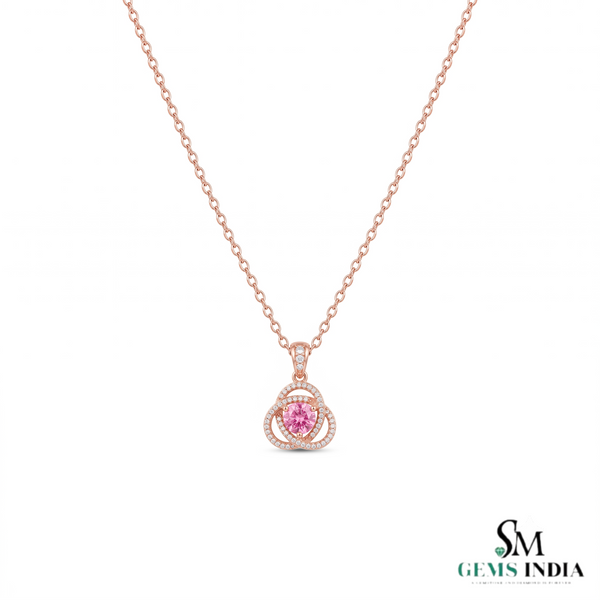 Round Morganite And Diamond Pendant - Fine Jewelry Gift For Her