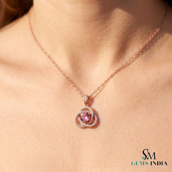 Round Morganite And Diamond Pendant - Fine Jewelry Gift For Her