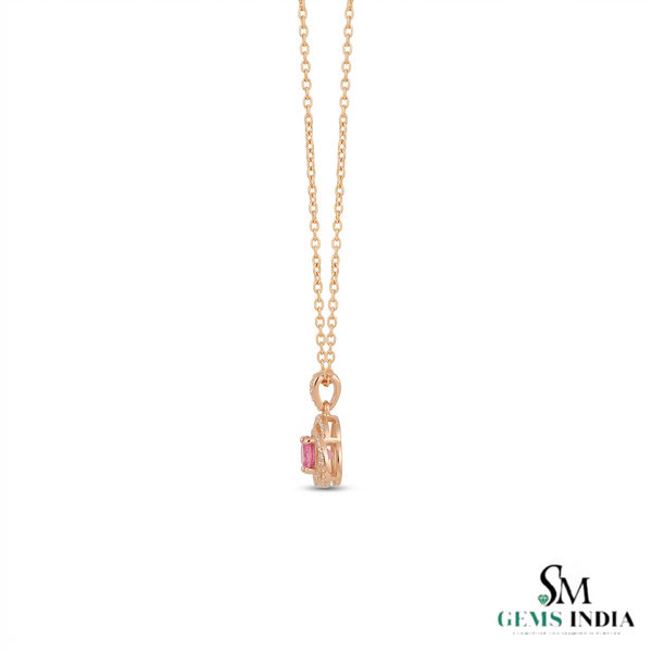 Round Morganite And Diamond Pendant - Fine Jewelry Gift For Her