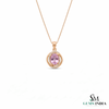 Pink Morganite Oval Pendant With Diamond Accent Halo - Romantic Gift For Women