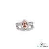 Pear Cut Morganite and Diamond Statement Ring - Gift For Her