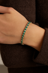Natural Emerald oval cut diamond tennis bracelet gold | Natural emerald diamond tennis bracelet gold | Emerald big oval cut tennis bracelet