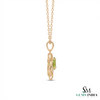 Natural Peridot Pear Cut Pendant with Diamond Halo – Elegant Gift for Her