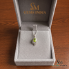 Natural Peridot Pear Cut Pendant with Diamond Halo – Elegant Gift for Her