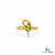 Doppelter Smaragd-Ring in offenem Design aus 14 Karat Gold – Band mit quadratisch und rund geschliffenen grünen Edelsteinen