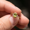 Oval Peridot Wave Ring With Diamond Accents – Elegant Fine Jewelry For Women