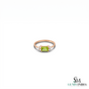 Emerald Cut Peridot Ring With Diamond Accents - Promise Ring For Her