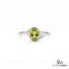 Oval Peridot Wave Ring With Diamond Accents – Elegant Fine Jewelry For Women