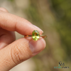 Oval Peridot Solitaire Ring- Gift For Her