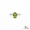 Oval Peridot Solitaire Ring- Gift For Her