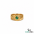 Round Cut Emerald Statement Band - Men’s Green Emerald Signet Ring