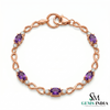 Oval cut Natural Amethyst & Diamond Infinity Bracelet – Infinity Design Fine Jewelry